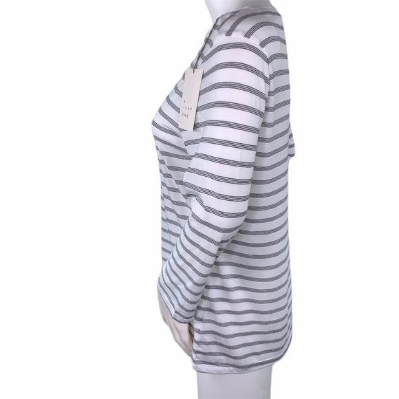 A New Day Women's White Striped Slim Fit Long Slee - Picture 4 of 11
